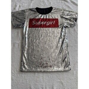 SUPERGIRL T Shirt Custom Sequin Size XL